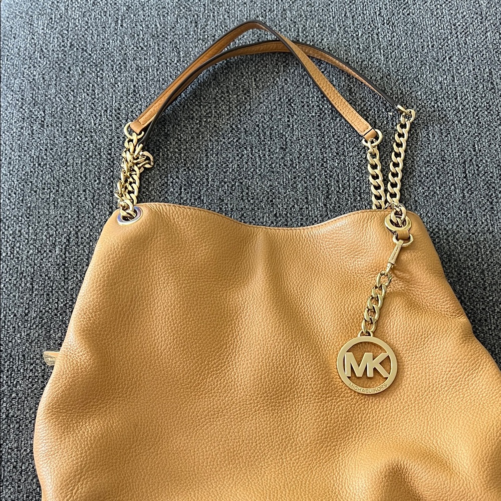 Michael Kors Gold Leather Shoulder Bag
